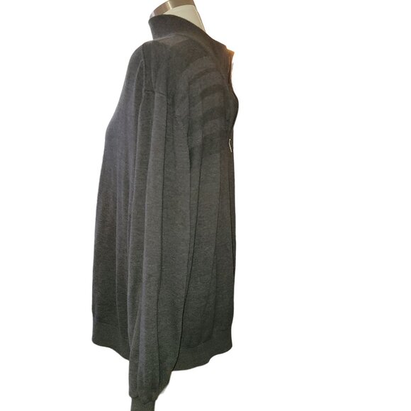 Van Heusen Men's Quarter-Zip Pullover Sweater Dark Gray READ jj3630 - Picture 3 of 6